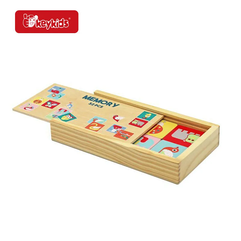 Educational Matching Game 32 PCS Wooden Animal Memory Cards Toy For Kids W12E189
